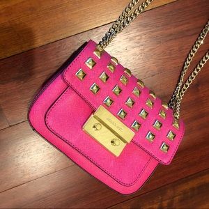 Hot Pink Michael Kors Bag with Gold Studs